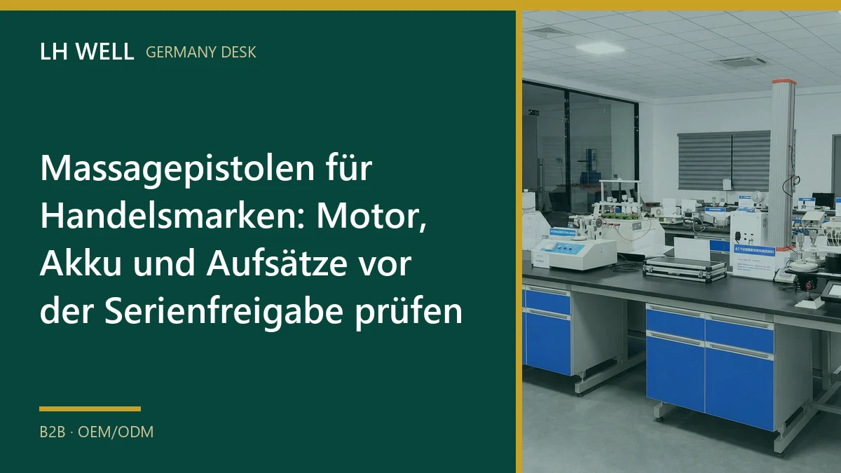 Massagepistole LH-001 mit Hauptgerät und Aufsätzen
